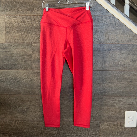 ZYIA Active Red Leopard Scrunchy What Light n Tight Hi-Rise Leggings Sz 12 - Picture 4 of 8